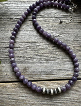 Load image into Gallery viewer, Sterling Silver Charoite W Pearls Bead Necklace. 18 Inch