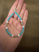 Load image into Gallery viewer, Sterling silver turquoise anklet 9 to 11 inches