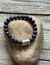 Load image into Gallery viewer, Kokopelli Lapis 7 Inch Stretch Stretchy Elastic Bead Bracelet Gift
