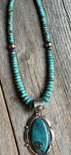 Load image into Gallery viewer, Handmade Navajo Turquoise Pendent Sterling Silver WithTurquoise Necklace