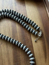 Load image into Gallery viewer, Southwestern Sterling Silver 14mm Flat Saucer Pearls Bead Necklace 34 Inch