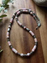 Load image into Gallery viewer, Sterling Silver Pink Conch W Multi Bead Pearls Necklace. 24 inch. Gift