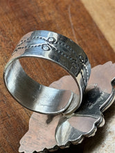 Load image into Gallery viewer, Navajo Sterling Silver Black Jack Turquoise Adjustable Ring Etta Enditto Gift