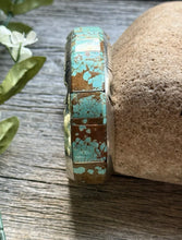Load image into Gallery viewer, Navajo Native Sterling Silver Number 8 Turquoise Inlay Cuff Bracelet Steve F