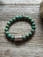 Load image into Gallery viewer, Kokopelli Green Turquoise 7 Inch Stretch Stretchy Elastic Bead Bracelet Gift