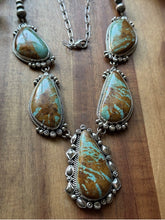 Load image into Gallery viewer, Navajo Sterling Silver Number 8 Turquoise Lariat Pearls Bead Chain Necklace KY