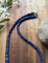 Load image into Gallery viewer, Sterling Silver Blue Lapis Turquoise Nuggets Bead Necklace 18 inch Gift