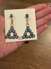 Load image into Gallery viewer, Navajo sterling silver turquoise earrings