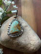 Load image into Gallery viewer, Navajo Sterling Silver Number 8 Turquoise Handmade Pendant K Yazzie Gift
