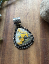 Load image into Gallery viewer, Native Navajo Sterling Silver Yellow Bumblebee Jasper Pendant Etta Enditto Gift