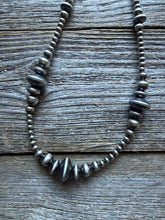 Load image into Gallery viewer, Sterling silver multi graduated bead necklace 16 inch