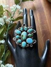 Load image into Gallery viewer, Native American Sterling Silver Blue Turquoise Ring. Size 9.5 Geneva