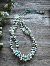 Load image into Gallery viewer, Vintage Native American Sterling Silver White Shell Turquoise Bead Necklace 26”