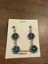 Load image into Gallery viewer, Navajo sterling silver turquoise earrings