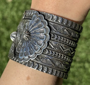 Sunshine Reeves 925 Sterling Silver Thunderbird Cuff Bracelet. Navajo