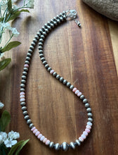 Load image into Gallery viewer, Southwestern Sterling Silver Pink Conch W Pearls Bead Necklace 18 inch Gift