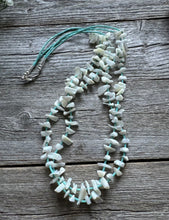 Load image into Gallery viewer, Vintage Native American Sterling Silver White Shell Turquoise Bead Necklace 26”