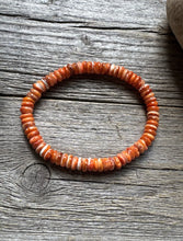 Load image into Gallery viewer, Orange Spiny Oyster Shell 7 Inch Stretch Bead Bracelet Gift