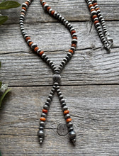 Load image into Gallery viewer, Jacla Sterling Silver Multi Graduated Spiny Oyster Pearls Bead Necklace 24 inch