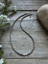 Load image into Gallery viewer, Sterling Silver 4mm Opal Gold Accents 16 Inch Bead Necklace Gift