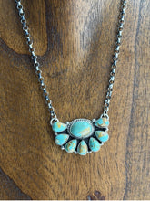 Load image into Gallery viewer, Navajo Sterling Silver Turquoise Cluster Chain Necklace Marcella James