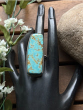 Load image into Gallery viewer, Navajo Native Sterling Silver Number 8 Turquoise Adjustable Ring Leslie Nez Gift