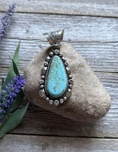 Load image into Gallery viewer, Navajo Native American Sterling Silver Turquoise Handmade Pendant R Yazzie Gift