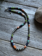 Load image into Gallery viewer, Sterling silver multistone necklace 20 Inch