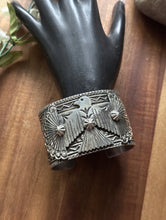 Load image into Gallery viewer, Sunshine Reeves Sterling Silver Thunderbird Cuff Bracelet Navajo Gift