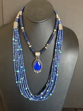 Load image into Gallery viewer, Navajo sterling silver lapis 3 piece set