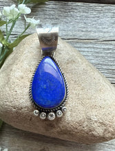 Load image into Gallery viewer, Native American Navajo Sterling Silver Lapis Pendant R Yazzie Gift