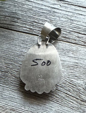 Load image into Gallery viewer, Navajo Sterling Silver Blue Royston Turquoise Pendant. RY Gift