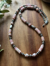Load image into Gallery viewer, Sterling Silver Pink Conch W Multi Bead Pearls Necklace. 24 inch. Gift