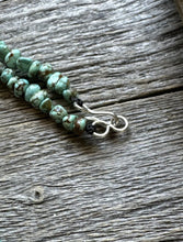 Load image into Gallery viewer, Sterling Silver Number 8 Turquoise Nuggets Bead Necklace Strand. 18 inch