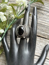 Load image into Gallery viewer, Mens Delbert Gordon Navajo Sterling Silver Black Onyx Ring. Size 11.5