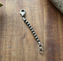 Load image into Gallery viewer, Necklace Chain Extender Sterling Silver Pearls Bead 4mm 2 Inch Lobster Clasp