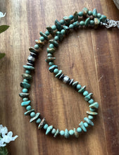 Load image into Gallery viewer, Sterling Silver Turquoise Nuggets Bead Necklace. 18 inch