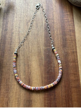 Load image into Gallery viewer, Sterling Silver Multi Stone Color Shell Pearls Chain Bead Necklace. 16 Inch Gift