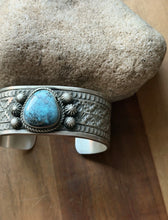 Load image into Gallery viewer, Navajo Native American Sterling Silver Turquoise Cuff Bracelet Maloney