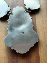 Load image into Gallery viewer, Navajo Sterling Silver Royston Black Jack Turquoise Cluster Lariat Necklace KY
