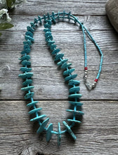 Load image into Gallery viewer, Vintage Native American Sterling Silver Blue Magnesite Bead Necklace 32 Inch