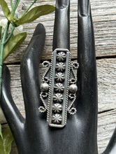Load image into Gallery viewer, Navajo Native Sterling Silver Stamped Ring Size 7.5 Geneva