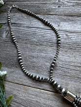 Load image into Gallery viewer, Southwestern Sterling Silver Lariat Y Pearls Tassel Bead Necklace 30 Inch