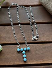Load image into Gallery viewer, Navajo Sterling Silver Turquoise Alphabet T Chain Necklace KY