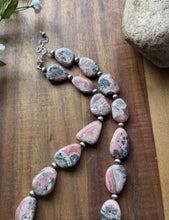 Load image into Gallery viewer, Sterling Silver Rhodochrosite Pearls Bead Necklace. 18 inch. Gift