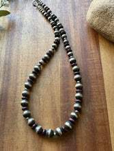 Load image into Gallery viewer, Southwestern Sterling Silver Purple Spiny Oyster Pearls Bead Necklace 20 inch