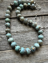 Load image into Gallery viewer, Southwestern 925 Sterling Silver Larimar W Pearls Bead Necklace 18 inch