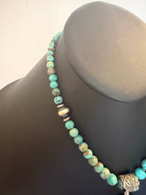 Load image into Gallery viewer, Navajo sterling silver Roy stone turquoise pendant necklace