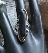 Load image into Gallery viewer, Vintage Pawn Navajo Sterling Silver Black Onyx Ring. Size 7.5