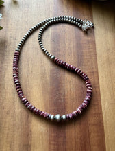 Load image into Gallery viewer, Sterling Silver Purple Spiny Oyster W Multi Bead Pearls Necklace. 18 Inch. Gift